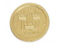 Relief mønter 125 - Fremstil din egen chokolademønt og lad deres logo eller motiv pryde chokoladen. Prægningen er gennemgående både i metalfolien og i chokoladen.